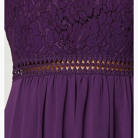 Truth and Fable purple long sleeve lace top gown maxi dress S - Picture 3 of 7